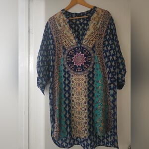Tolani Multicolor Bohemian Tunic Top